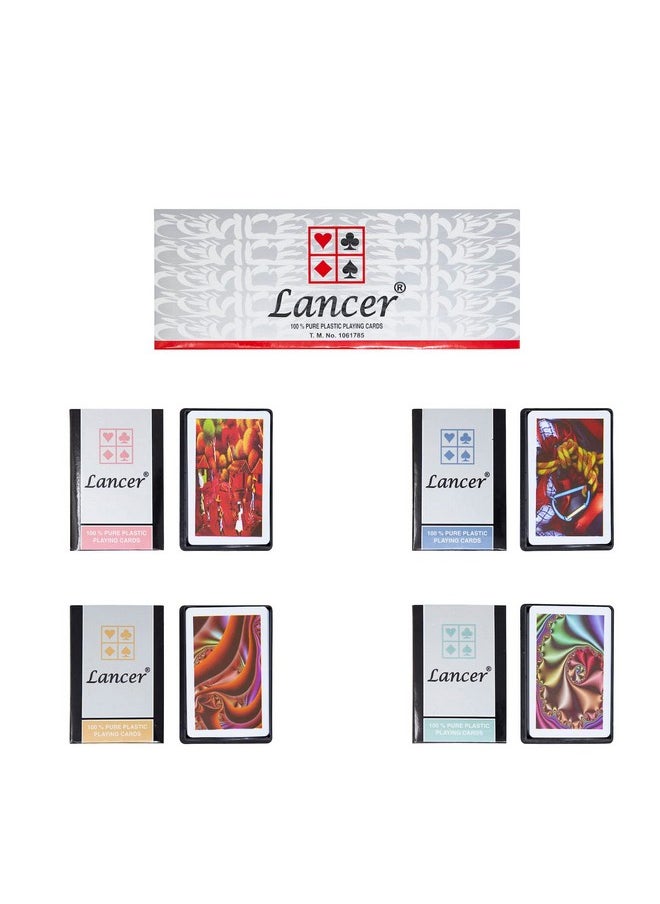 lancer LANCER - PVC Playing Cards Pack of 3 100% Pure Plastic Playing Cards Multicolor Playing Cards Packed in Individual Container  - Image 2