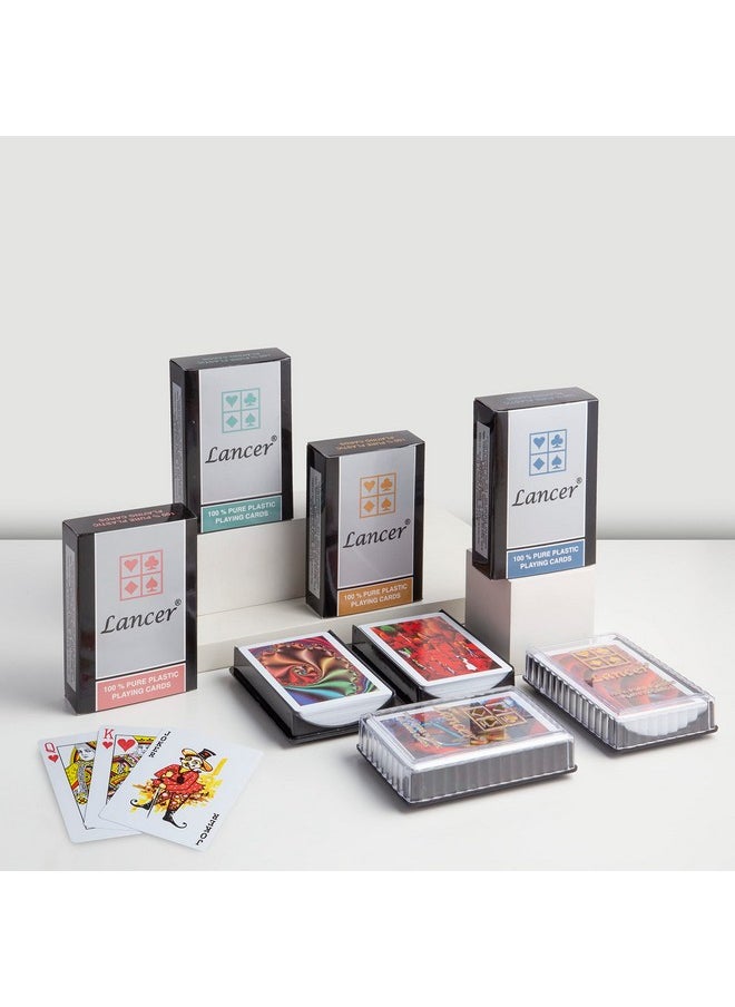 lancer LANCER - PVC Playing Cards Pack of 3 100% Pure Plastic Playing Cards Multicolor Playing Cards Packed in Individual Container  - Image 4