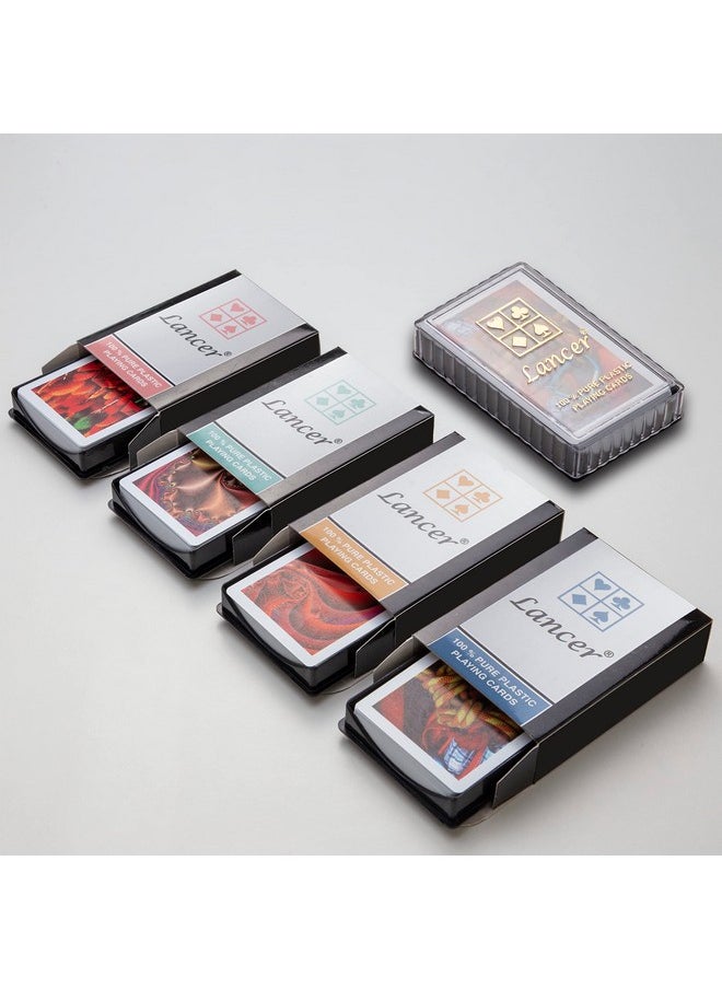 lancer LANCER - PVC Playing Cards Pack of 3 100% Pure Plastic Playing Cards Multicolor Playing Cards Packed in Individual Container  - Image 5