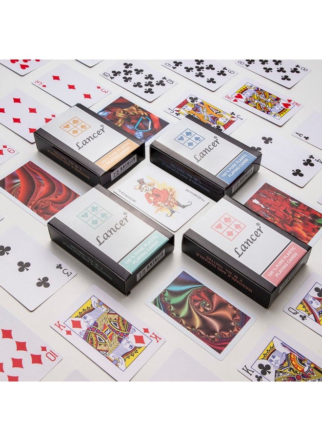 lancer LANCER - PVC Playing Cards Pack of 3 100% Pure Plastic Playing Cards Multicolor Playing Cards Packed in Individual Container  - Image 3