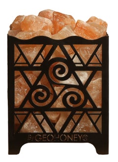 GEOHONEY Geohoney - Himalayan Salt Decorative Lamp Basket with Chunks  - Image 2