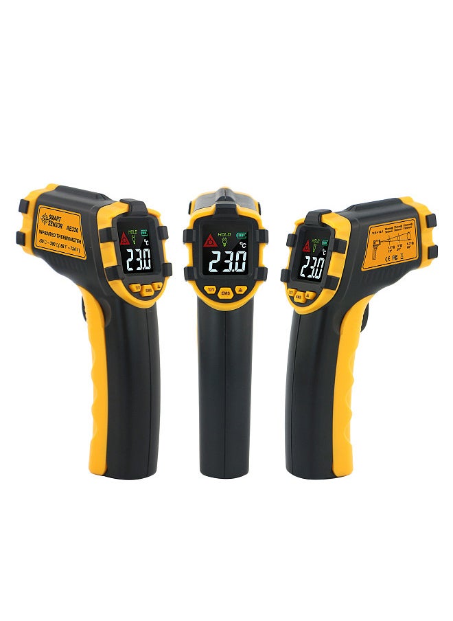 SMART SENSOR - -50～390℃ 12:1 Mini Portable Handheld Digital Non-contact IR Infrared Thermometer Temperature Tester Pyrometer Industrial Infrared Thermometer Color LCD Display Centigrade Fahrenheit (NOT - Image 1