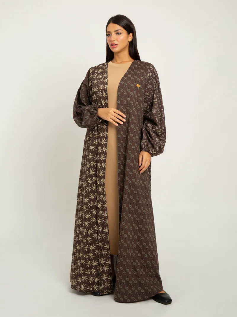 Kaafmeem Mocha Long T-shirt Dress