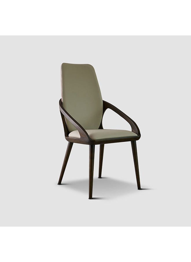 AL HUZAIFA FURNITURE Michela Dining Chair Upholstered In Pvc Quilted Design & Walnut Legs  - Image 1