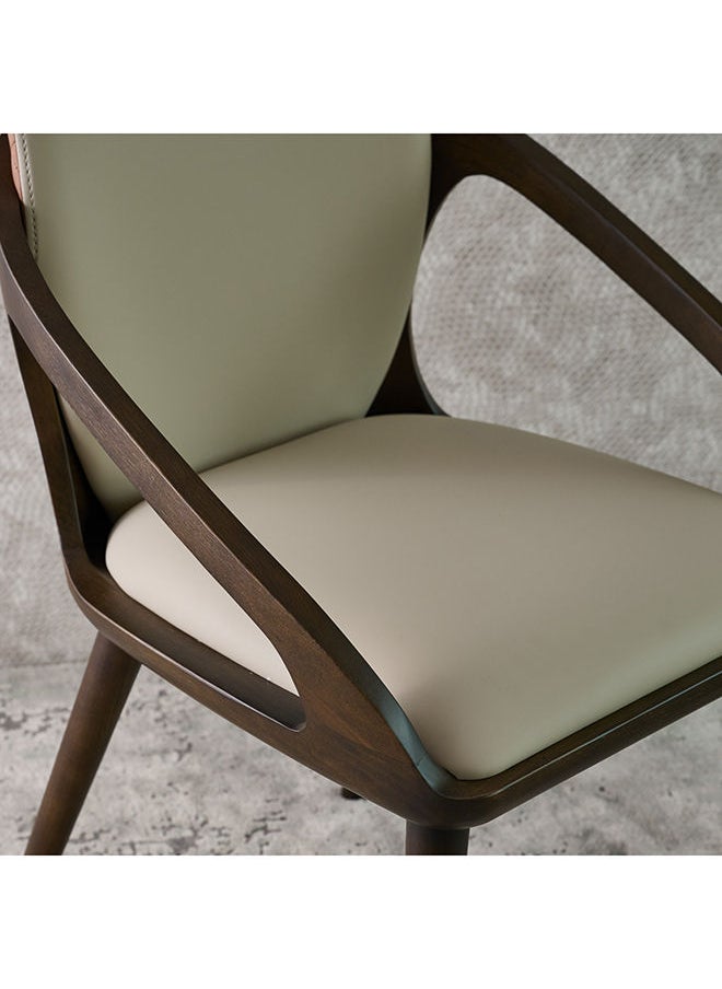AL HUZAIFA FURNITURE Michela Dining Chair Upholstered In Pvc Quilted Design & Walnut Legs  - Image 3