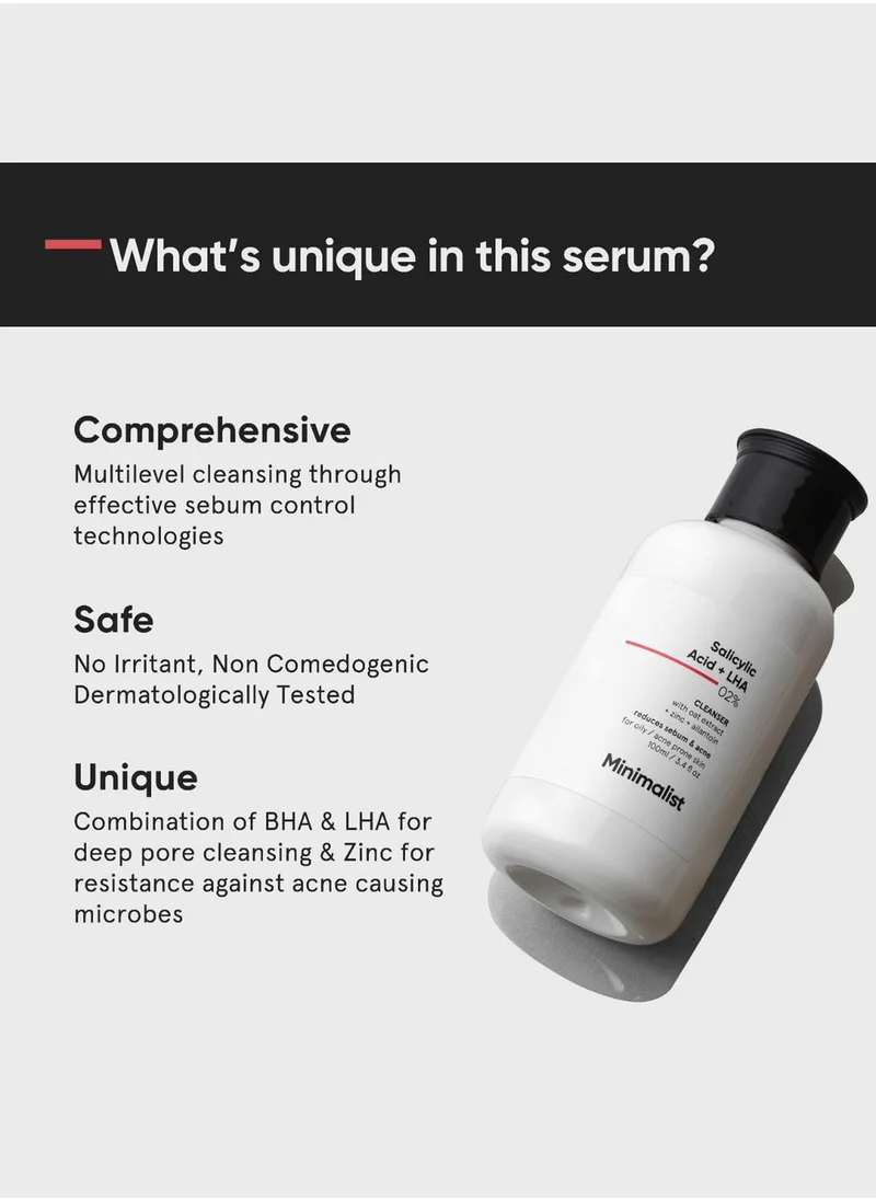 Minimalist Skincare Salicylic Acid + LHA 2% Face Cleanser