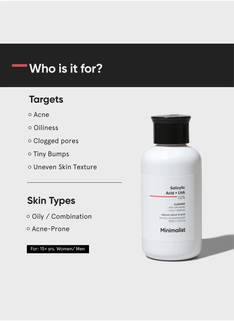 Minimalist Skincare Salicylic Acid + LHA 2% Face Cleanser