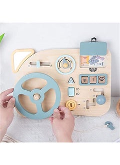 DURKU Busy Board for Toddlers, Montessori Steering Wheel Driving Toy, Wooden Sensory Toys, Preschool Learning Activities for Fine Motor Basic Skills Travel Toy for Kids 3-6 Years Old (Driving)  - Image 5