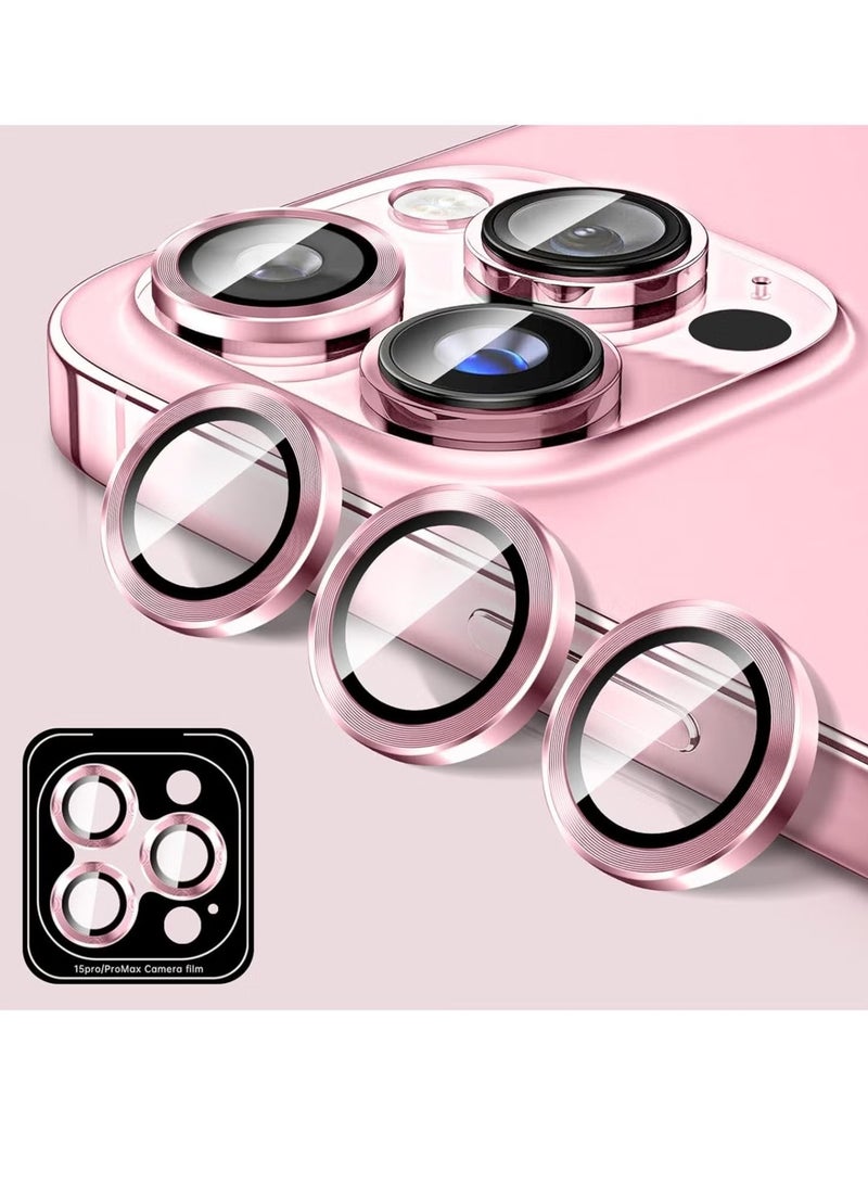 ELTRAZONE Camera Lens Protector for iPhone 16 Pro/16 Pro Max – Tempered Glass Camera Cover Screen Protector with Automatic Alignment Metal Individual Rings, HD Anti-Scratch Accessories (Pink) - Image 1