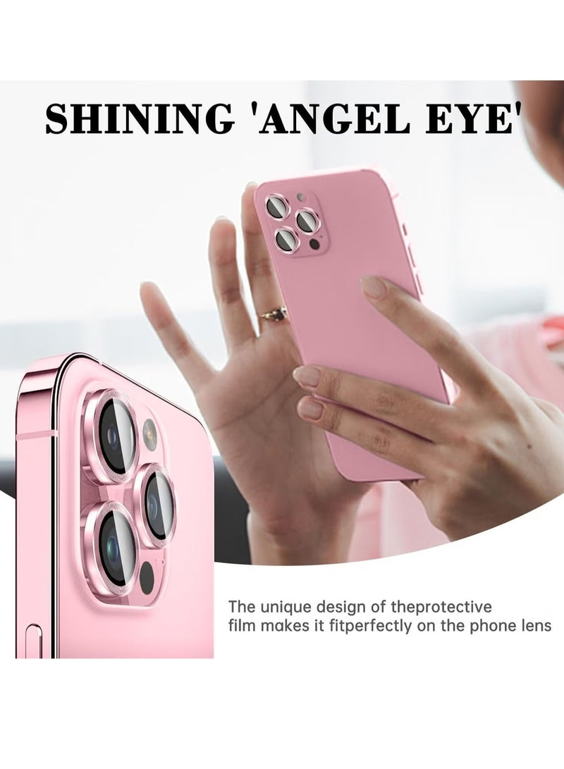 ELTRAZONE Camera Lens Protector for iPhone 16 Pro/16 Pro Max – Tempered Glass Camera Cover Screen Protector with Automatic Alignment Metal Individual Rings, HD Anti-Scratch Accessories (Pink) - Image 3