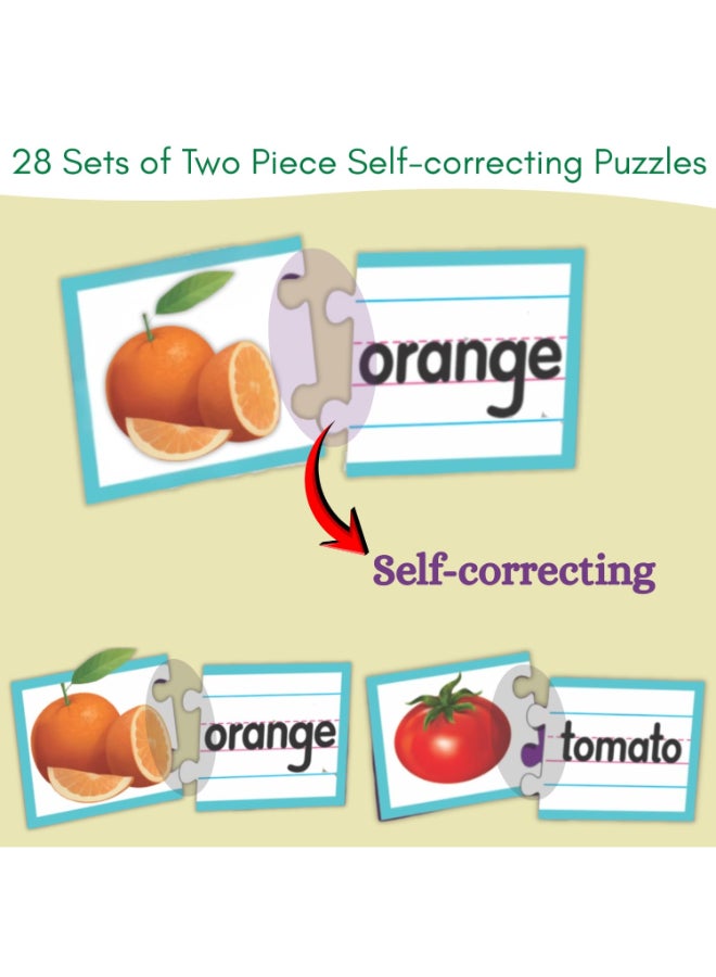 Creative's Smart Read & Match Fruits & Vegetables Puzzle - 28 Self-Correcting Two-Piece Sets - Smart Early Years Educational - Learn Fruits, Vegetables & Spelling - Ideal Gift - Ages 4 & Up - Image 3
