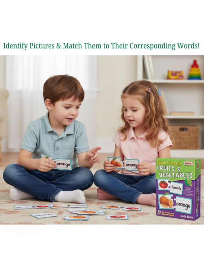 Creative's Smart Read & Match Fruits & Vegetables Puzzle - 28 Self-Correcting Two-Piece Sets - Smart Early Years Educational - Learn Fruits, Vegetables & Spelling - Ideal Gift - Ages 4 & Up - Image 4