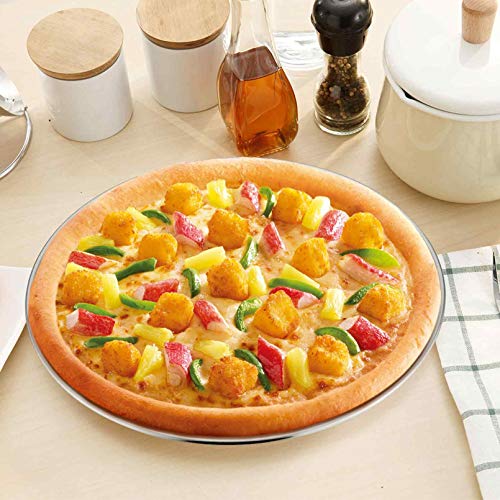 TeamFar Pizza Pan, 10 inch Pizza Pans Pizza Tray Stainless Steel for Oven Baking, Non Toxic & Healthy, Heavy Duty & Dishwasher Safe - Set of 2 - Image 3