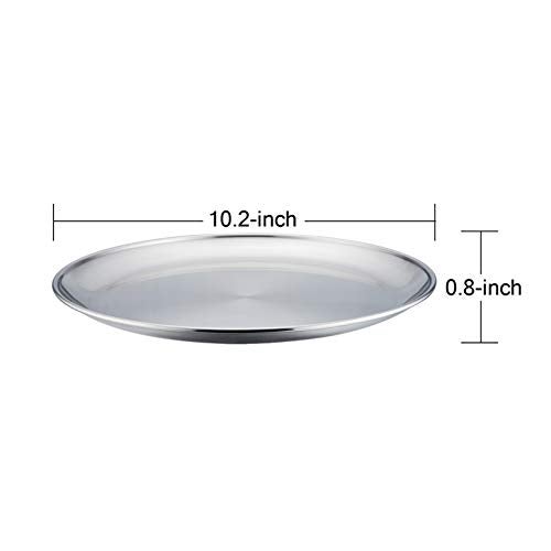 TeamFar Pizza Pan, 10 inch Pizza Pans Pizza Tray Stainless Steel for Oven Baking, Non Toxic & Healthy, Heavy Duty & Dishwasher Safe - Set of 2 - Image 2