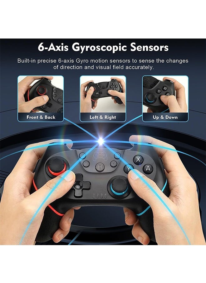 Garlo - Controller for Switch, Wireless Pro Controller for Switch/Switch Lite/Switch OLED, Remote Gamepad with Joystick, Adjustable Turbo Vibration, Ergonomic Non-Slip - Black. - Image 1
