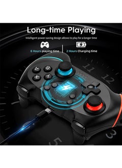 Garlo Controller for Switch, Wireless Pro Controller for Switch/Switch Lite/Switch OLED, Remote Gamepad with Joystick, Adjustable Turbo Vibration, Ergonomic Non-Slip - Black.  - Image 4