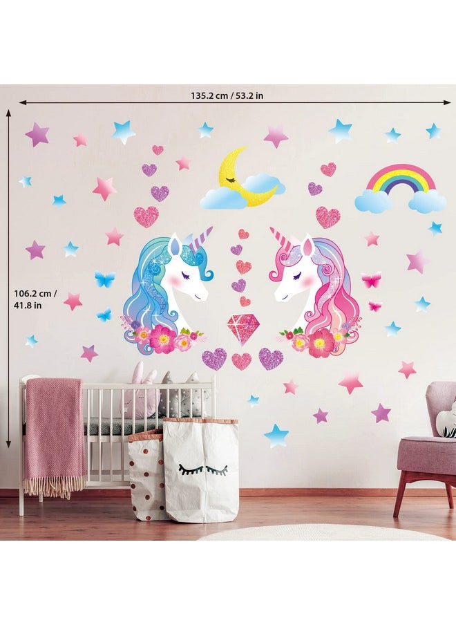 Ds88068 Unicorn Wall Stickers Decals Kids Bedroom Décor Girls Room Pink Furniture For Toddler Decorations Princess Poster Art Baby Nursery - pzsku/ZA74B004AC65F256591D5Z/45/_/1719985488/687fa488-b5ec-41f8-9f4c-406ad874840a