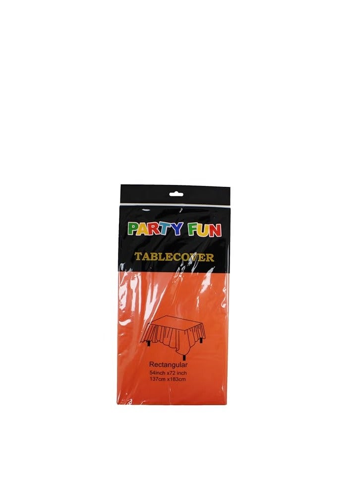 Disposable Plastic Tablecloth for Rectangle Table 137x183cm Perfect for Bridal Shower, Wedding, Birthday Party Decorations (Orange)  - Image 3