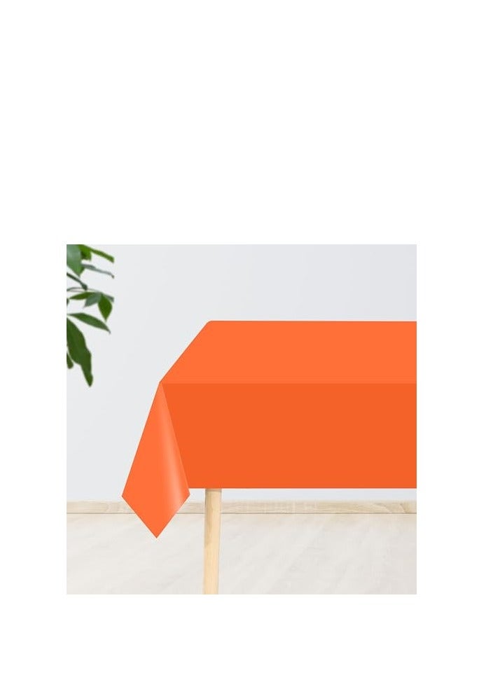 Disposable Plastic Tablecloth for Rectangle Table 137x183cm Perfect for Bridal Shower, Wedding, Birthday Party Decorations (Orange)  - Image 4