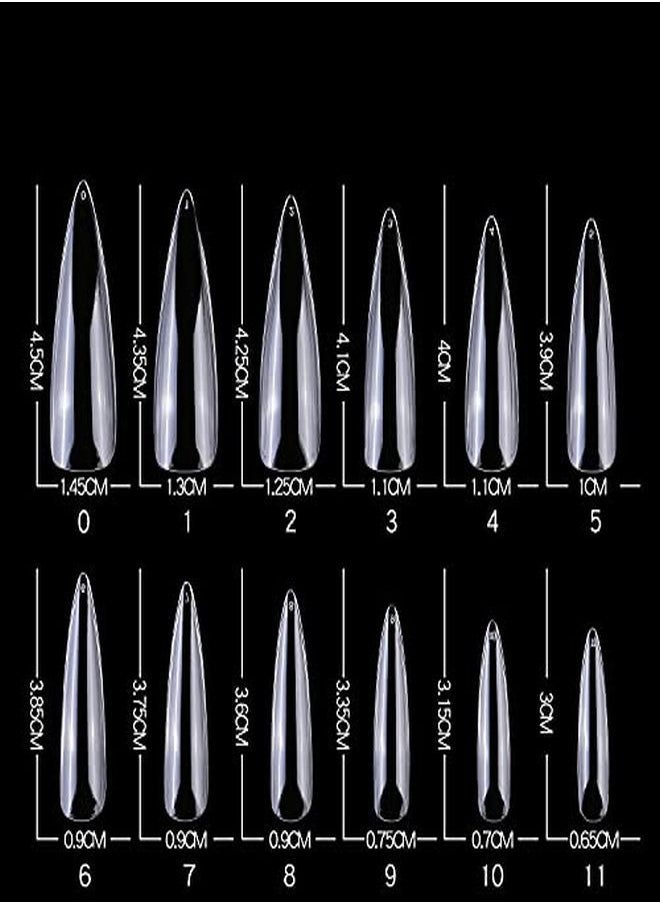 Yimart Tiletto False NailsLengthen Sharp False Nail TipsEasy Coffin NailsYimart 240Pcs/Box Xl Lengthen Stiletto False Nails Oval Stiletto Sharp Full Nail Tips Acrylic  Gel Full Cover Nail Art Tips Decoration Nails Salon (Natural With Box)  - Image 5