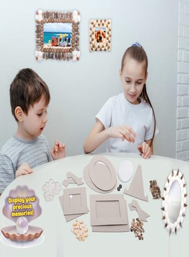 فنسكول مجموعة فن سكول هانديكرافتس لصناعة الأصداف، اصنع هدايا، إطارات شخصية، ألعاب للأطفال، مجموعة فنون وحرف يدوية، مجموعة اصنعها بنفسك للأطفال، للأعمار من 5 سنوات فما فوق، متعددة الألوان - Image 4