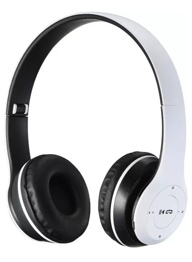 On-Ear Bluetooth Stereo Headset White, P47 Stereo Bluetooth Headphones White - Image 1