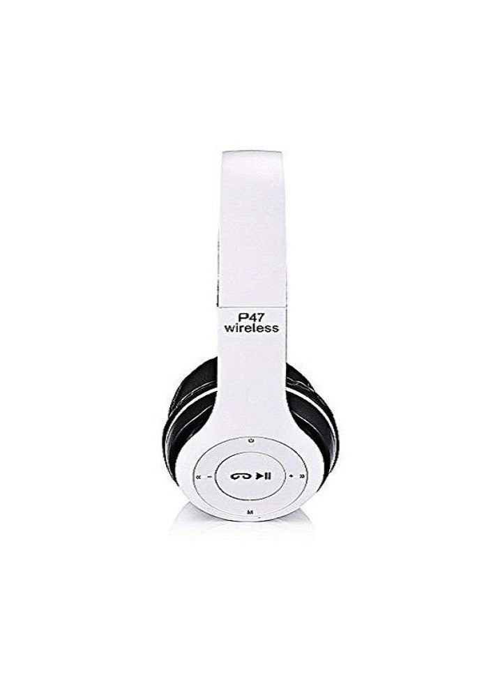 On-Ear Bluetooth Stereo Headset White, P47 Stereo Bluetooth Headphones White - Image 4