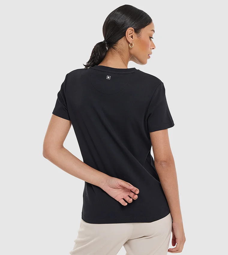 بي سي بي جي BCBG T Shirt With Line Embroidery