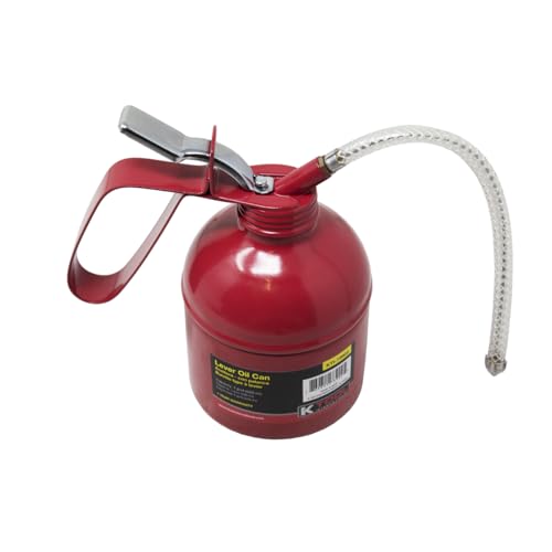 K-Tool International K Tool International 73902 1 Pint Oil Can with Flex Spout for Garages Repair Shops and DIY Thumb Lever 500 ml Red - Image 1