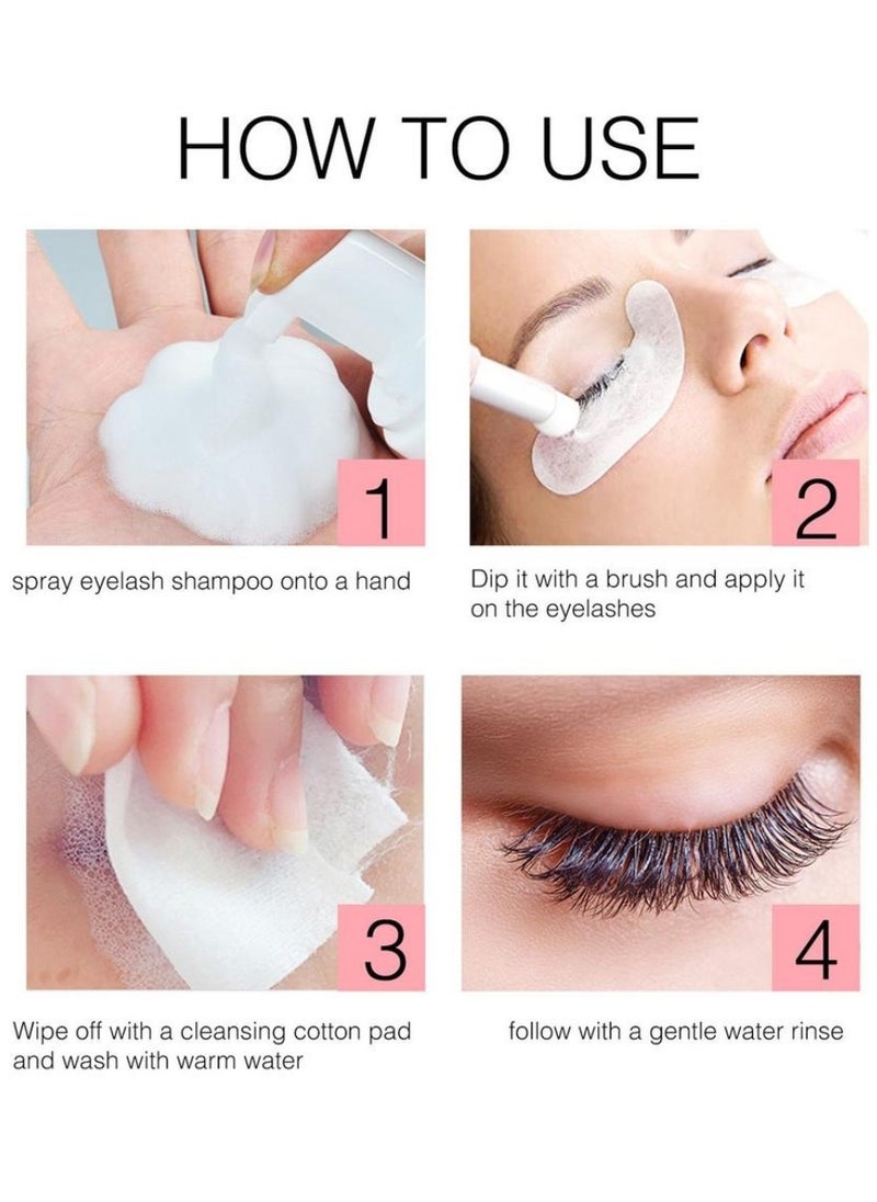 SAUVASINE - Lash Shampoo for Lash Extensions Eyelash Cleanser Lash Extensions Shampoo for Eyelash Care Non irritating for Salon and Home Use Makeup Remover Eyelash Extension Remover Nourishing Formula 30ml - Image 1