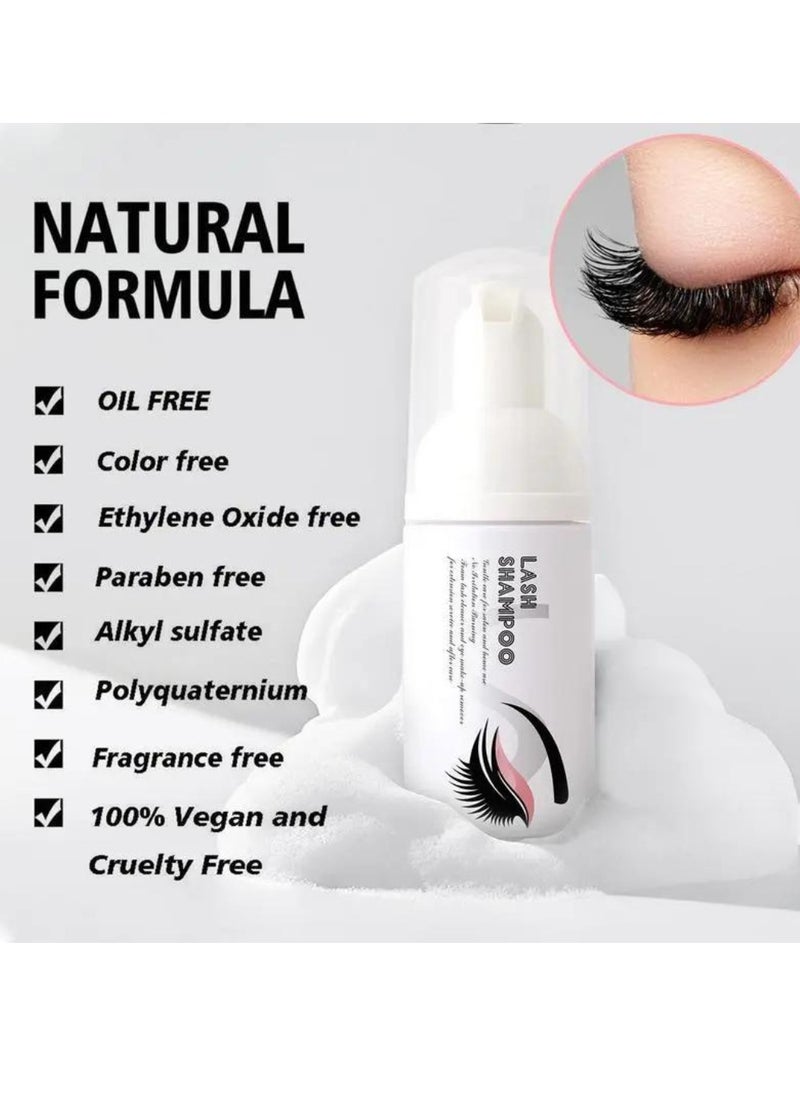 SAUVASINE - Lash Shampoo for Lash Extensions Eyelash Cleanser Lash Extensions Shampoo for Eyelash Care Non irritating for Salon and Home Use Makeup Remover Eyelash Extension Remover Nourishing Formula 30ml - Image 1