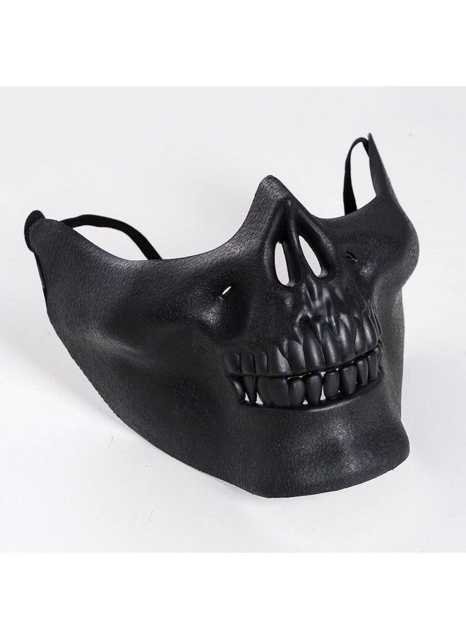 Yookat - 4 Pieces Halloween Masquerade Mask Skull Skeleton Mask Half Face Skeleton Mask Masquerade Masks Skull Masks For Halloween Masquerade Party (Large Gold Silver Black White) - Image 1