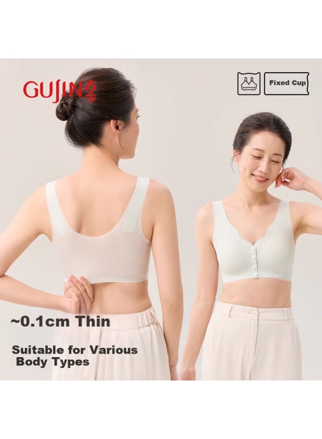 Gujin Women's Front Closure Wireless Bra Vest Style Seamless Bra For Mother And Mother-in-law Plus Size Middle-aged And Elderly Women Bra Without Steel Ring 85 - Image 4