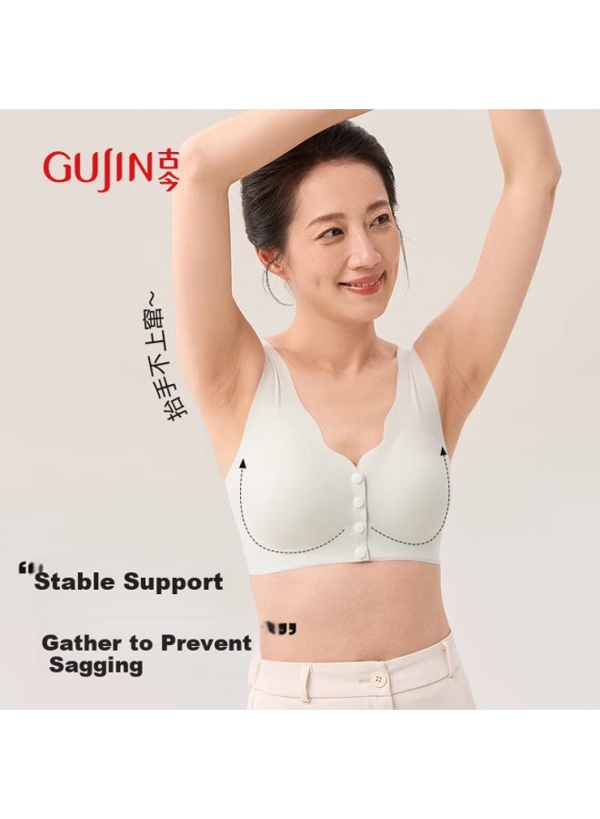 Gujin Women's Front Closure Wireless Bra Vest Style Seamless Bra For Mother And Mother-in-law Plus Size Middle-aged And Elderly Women Bra Without Steel Ring 85 - Image 3