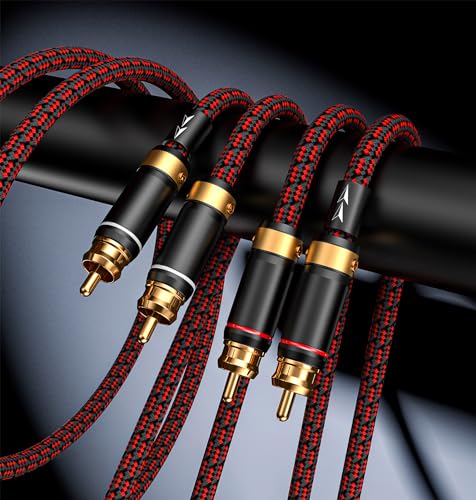 Primeda Auidophile 2RCA Male to 2RCA Male Stereo Audio Cable,Gold Plated | 4N Oxgen-Free Copper Core (9 Feet (3M)) - Image 2