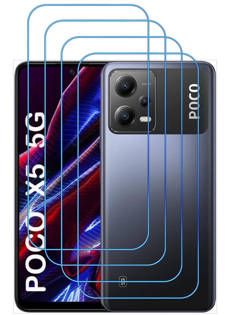 ACLIX 4 Pieces Antistatic ESD Dustproof Premium Quality High Definition Clear Tempered Glass Screen Protector Designed For Xiaomi Poco X5 - Image 1