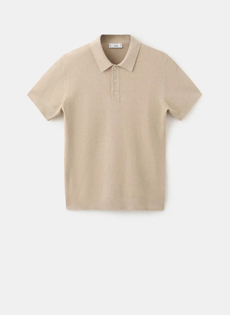 Mango Man  Fine knit polo shirt with microstructure for Men | Best Price UAE
