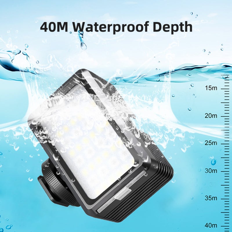 Underwater Fill Light: 40m Waterproof 2000mAh Long-lasting Battery, Portable Lightweight Adjustable 2500K-9000K Color Temperature Diving Light - Wide Compatibility Waterproof LED Light for Underwater - Image 2