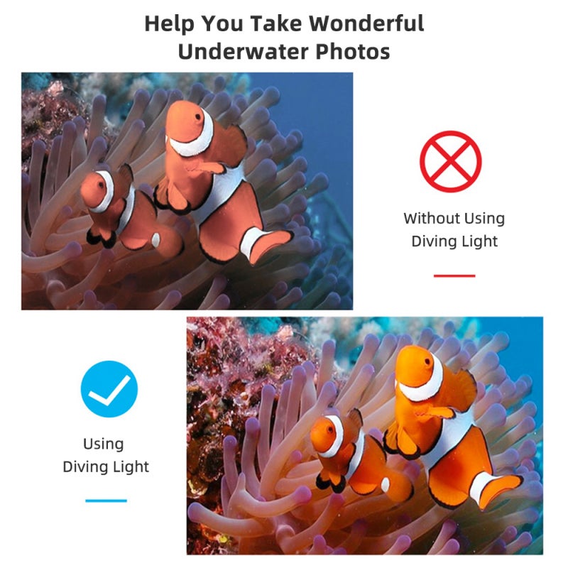 Underwater Fill Light: 40m Waterproof 2000mAh Long-lasting Battery, Portable Lightweight Adjustable 2500K-9000K Color Temperature Diving Light - Wide Compatibility Waterproof LED Light for Underwater - Image 4