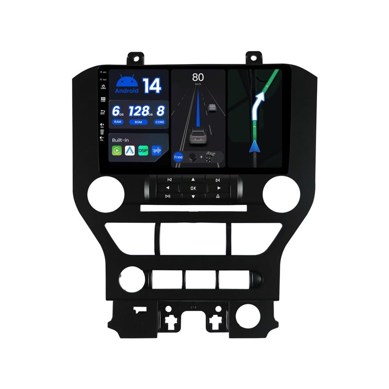 Generic BXLIYER - [6G+128G] - Android 13 - Car Radio for Ford Mustang (2015-2020) - Wireless CarPlay/Android Car - LED Camera + Mic - IPS 9 Inch 2 DIN - DAB Steering Wheel Control Fast Boot 360-CAM WiFi DSP  - Image 1