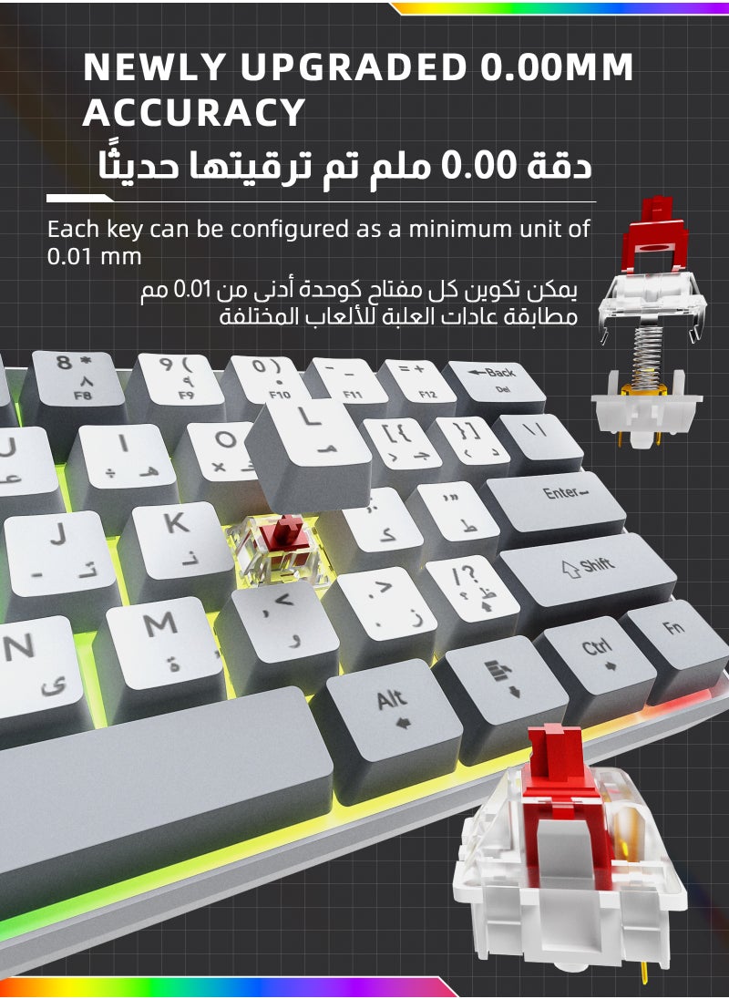ULHYC - 61 Keys Bicolor RGB Gaming Mechanical Keyboard with English Arabic & Ergonomic Design and Waterproof with Anti-ghosting keyboard Mini Gaming Keyboard High-performance keyboard for Gamers - Image 1