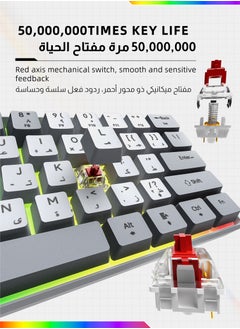 ULHYC 61 Keys Bicolor RGB Gaming Mechanical Keyboard with English Arabic & Ergonomic Design and Waterproof with Anti-ghosting keyboard Mini Gaming Keyboard High-performance keyboard for Gamers  - Image 2