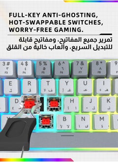 ULHYC 61 Keys Bicolor RGB Gaming Mechanical Keyboard with English Arabic & Ergonomic Design and Waterproof with Anti-ghosting keyboard Mini Gaming Keyboard High-performance keyboard for Gamers  - Image 5