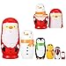 Seematn Christmas Russian Nesting Dolls for Kids Wooden Matryoshka Dolls Cute Toy Handmade Stacking Toy Set for Christmas Decoration Birthday Gift Party DecorSanta Claus - Image 2