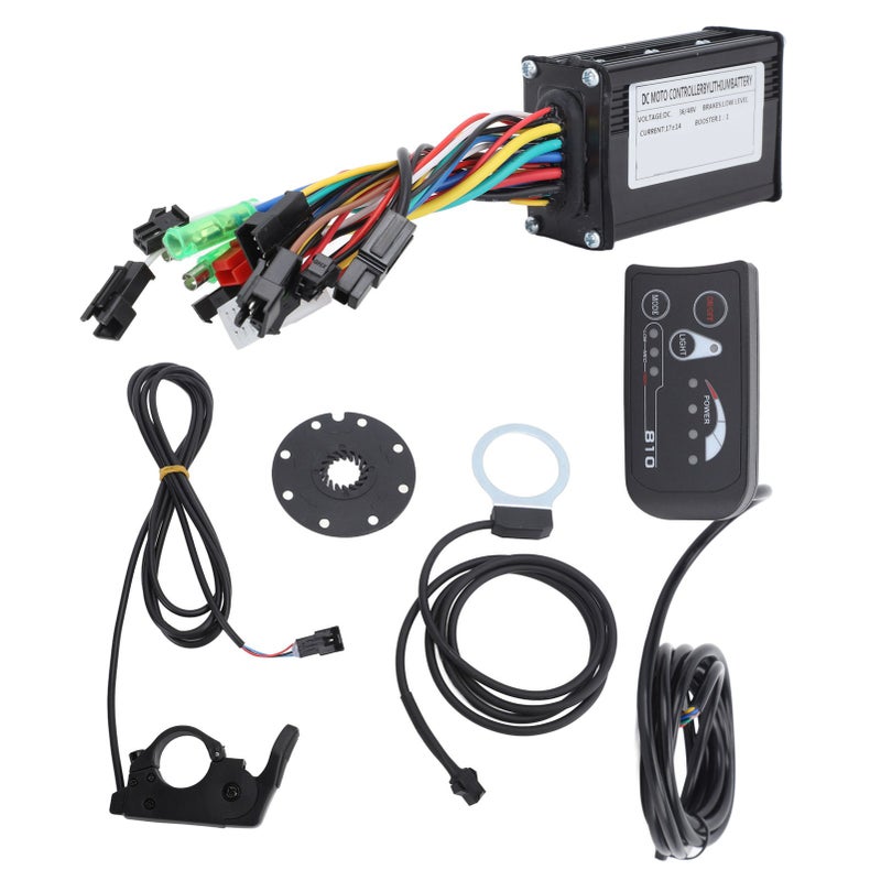 DC 36V 48V 17A 3 Modes Controller with S810 Panel with FT 8C Magnetic Points with 109R Throttle for 250W‑350W Motor - Image 1