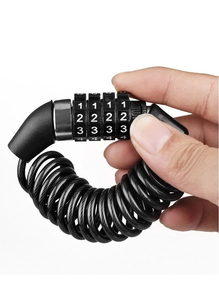 AROAQ Bicycle Mini Password Lock Portable Helmet Lock Durable Steel Wire Lock Mountain Bike Frame Lock Bicycle Accessories  - Image 4