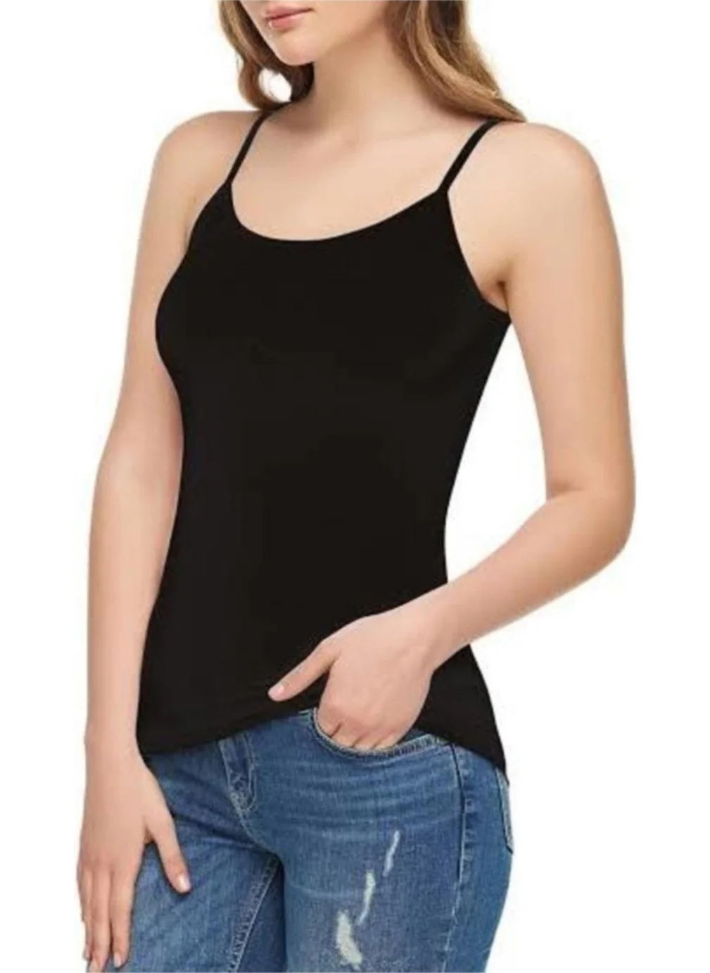 Tutku Passion Elite Women's Rope Suspender Undershirt 2-Pack Black-White