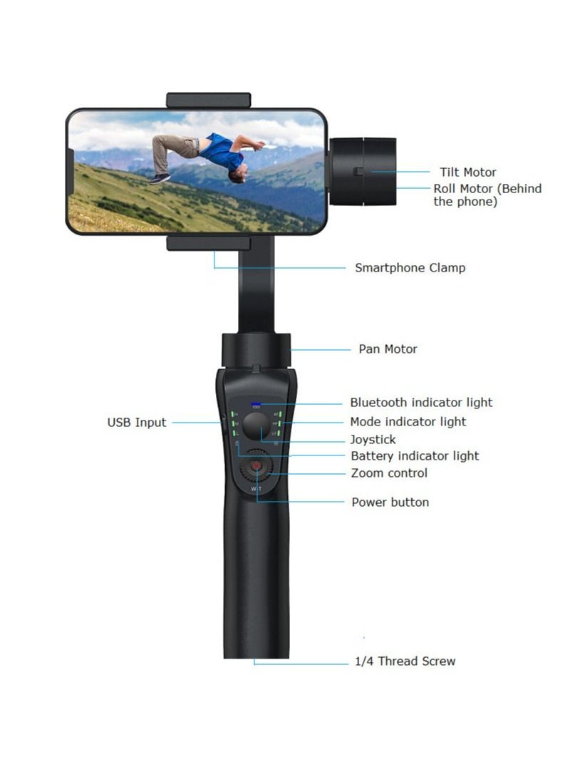 DARIYAH - S5B 3-Axis Handheld Gimbal stabilizer cellphone Video Record Smartphone  For Mobile / Action Camera - Image 1
