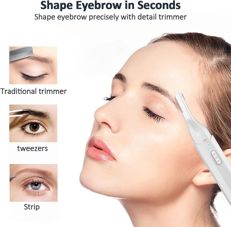 إزالة شعر الحواجب، ماكينات حلاقة كهربائية غير مؤلمة، مع أداة تشذيب دقيقة، إزالة شعر الوجه للنساء، ماكينة تشذيب مثالية للسيدات والرجال، الوجه، الجسم، الذراعين، الساقين - Image 4