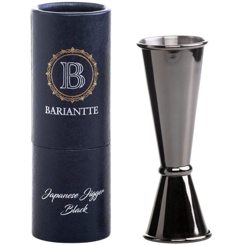 BARIANTTE Cocktail Jigger for Bartending 2 oz 1 oz Japanese Measuring Shot Glass Black